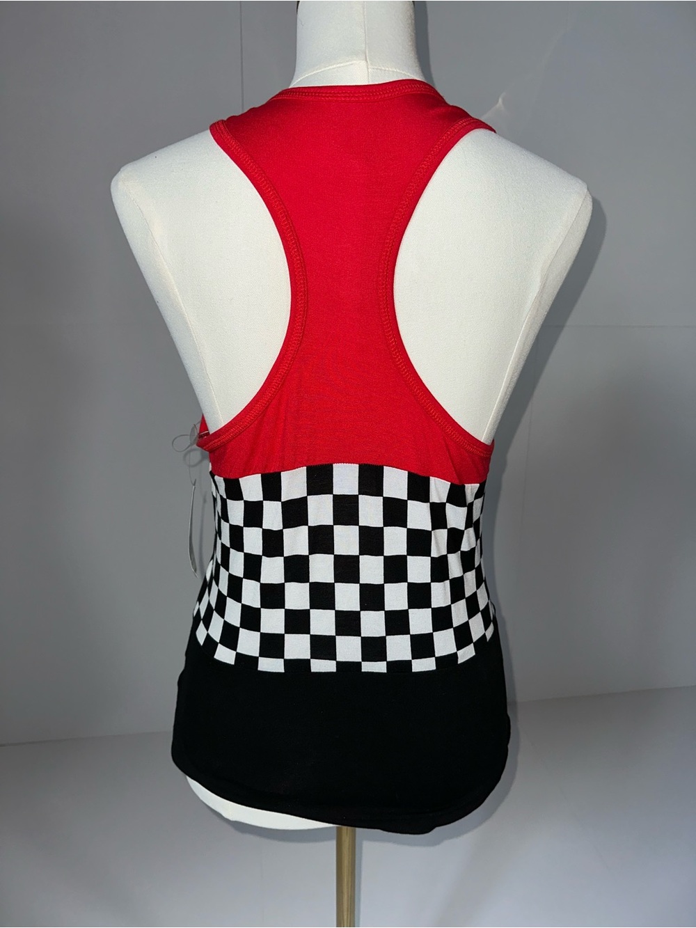 Red Checkered Racerback Tank Top by - Picture 6 of 10